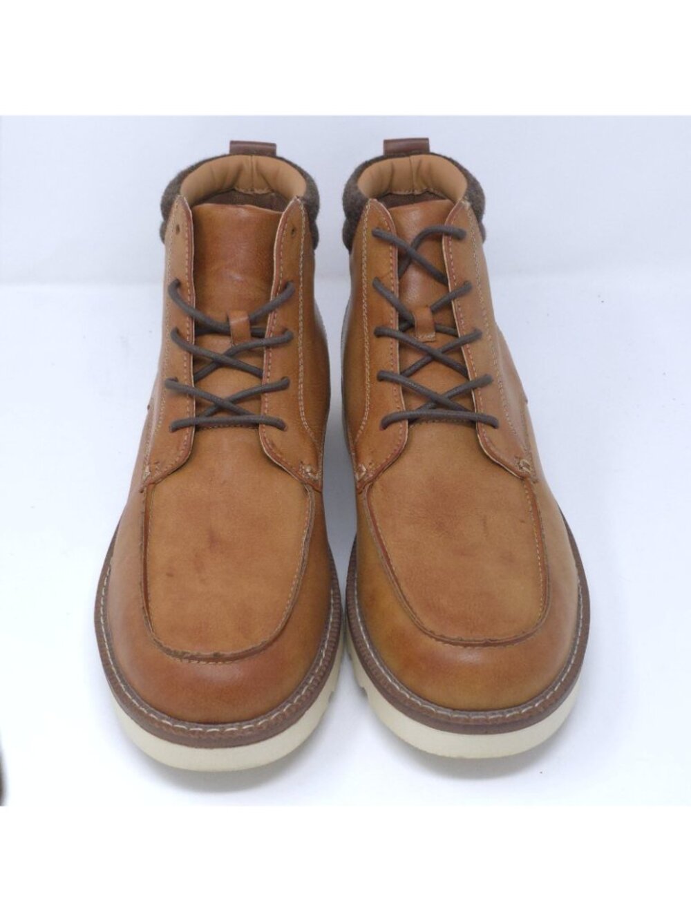 New Club Room Clifton Black Faux Leather Moc Toe Chukka Boots Men’s 10M ( - Picture 6 of 8